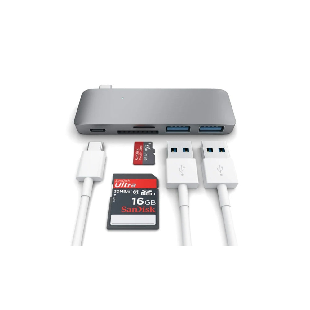 Satechi USB-C Pass Through USB Hub – 3-i-1 hub