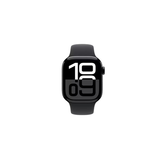 Apple Watch Series 10 - GPS - 42mm - Svart Aluminiumboett - Svart Sportband S/M