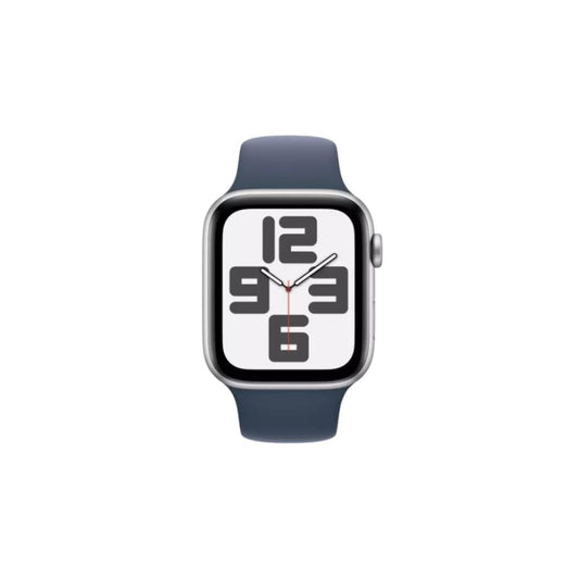 Apple Watch SE - GPS - 44mm - Silver Aluminiumboett - Stormblå Sportband S/M