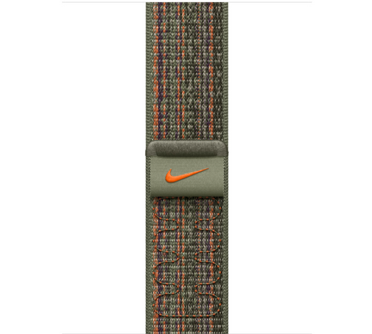 Apple - 41mm - Sequoia/Orange Nike Sport Loop