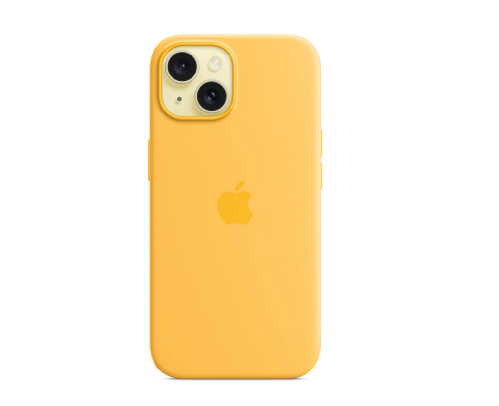 Apple Silikonskal med MagSafe till iPhone 15 Plus - Orange Solsken