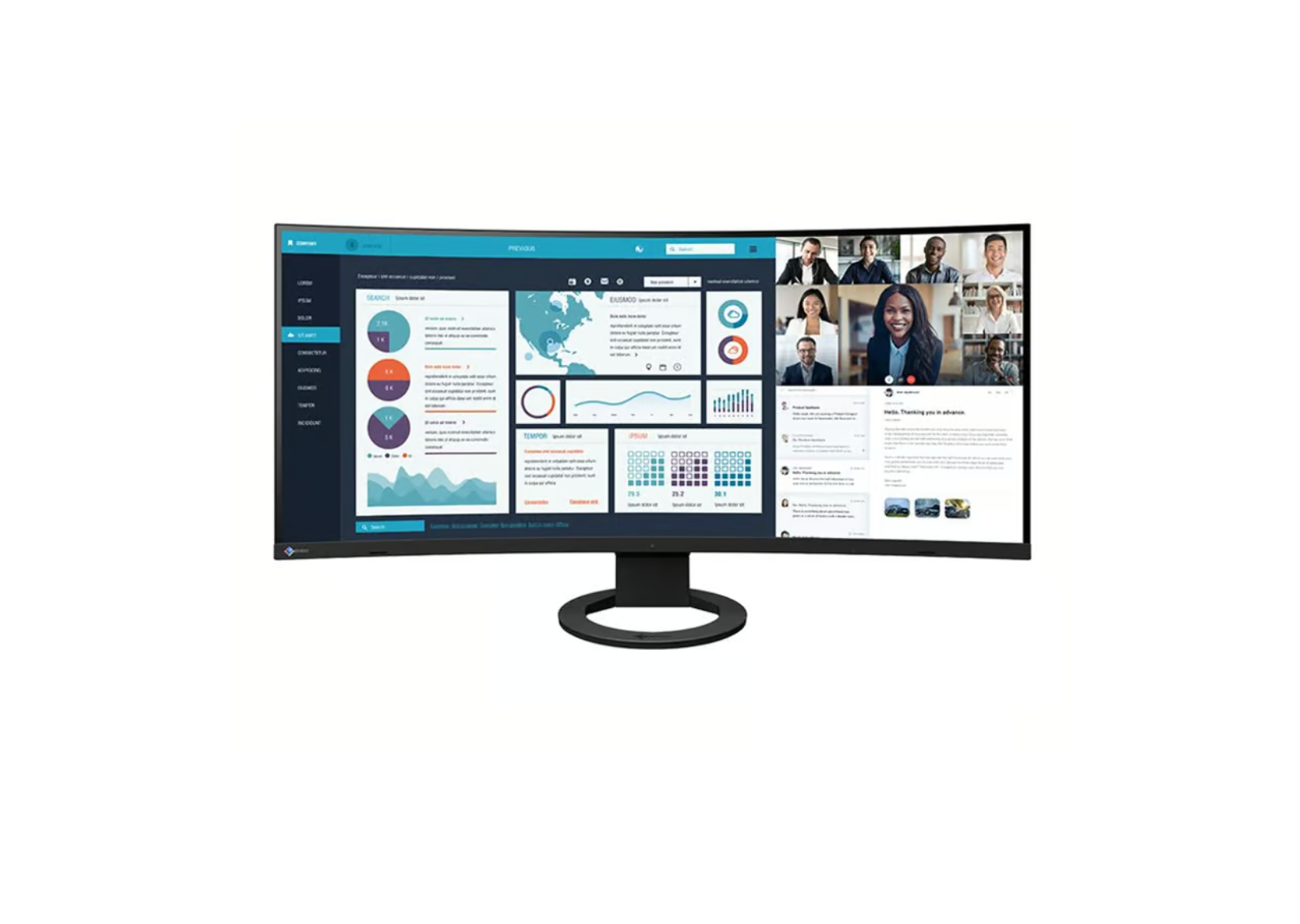 Eizo FlexScan EV3895-BK 38" - Ultrawide - Böjd - USB-C Dockfunktion - 3840x1600 - IPS - 60Hz