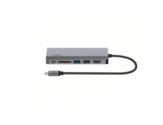 Belkin CONNECT - USB-C 6in1 Dockningsstation - USB-C, HDMI - Silver