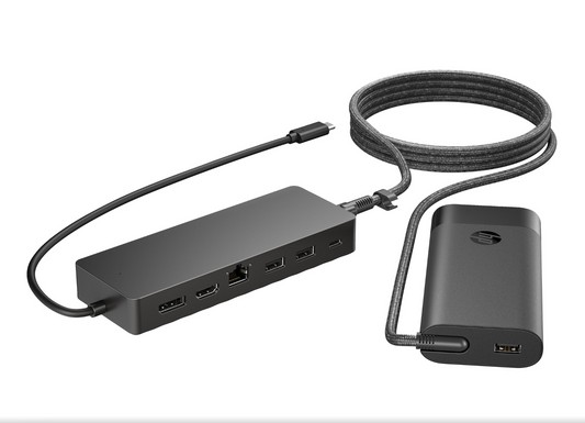 HP Universal Dockningsstation USB-C Hdmi, Dp 10 Mb Lan Med Laptop Laddare Europa