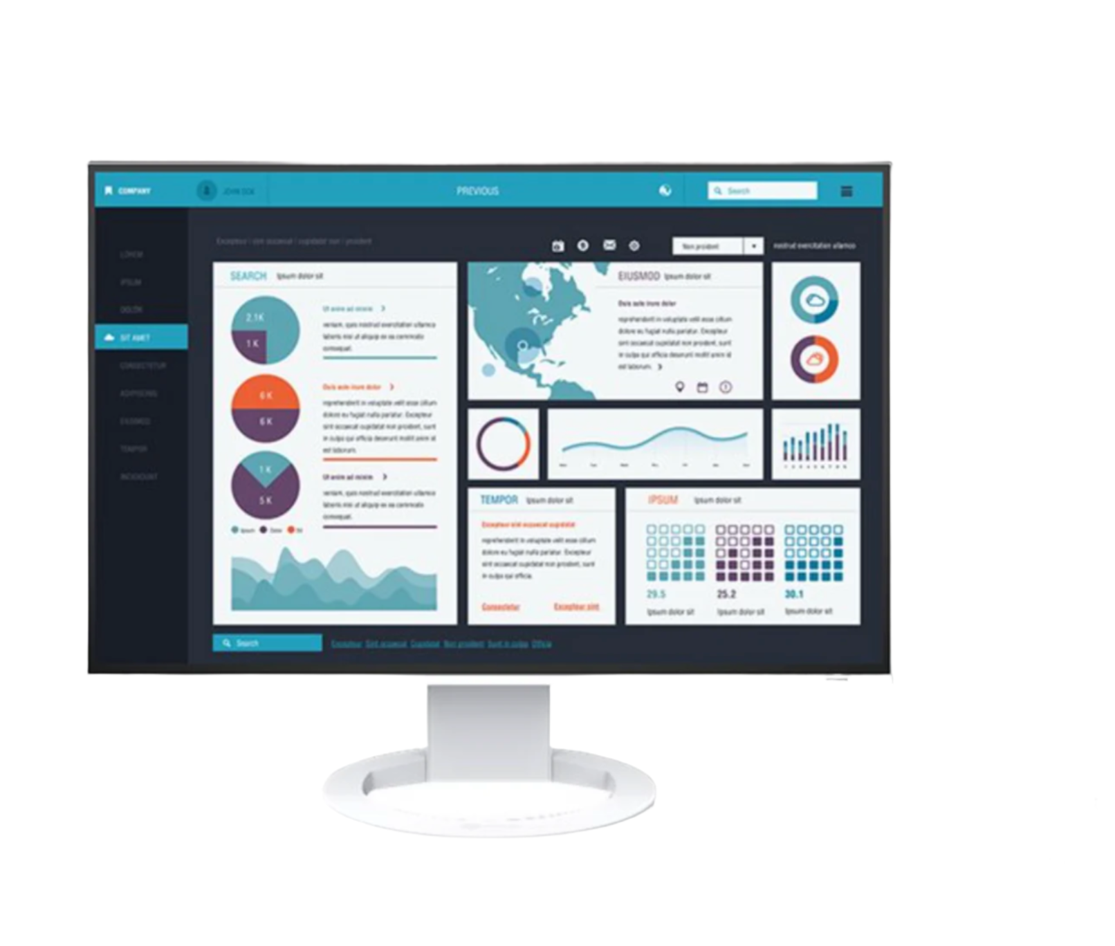 Eizo FlexScan EV2495-FWT - 24" - USB-C Dockfunktion - 1920x1200 - IPS - 60hz