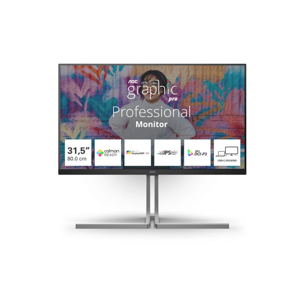 AOC U32U3CV 32" - USB-C - 3840x2160 - Nano IPS - 60Hz