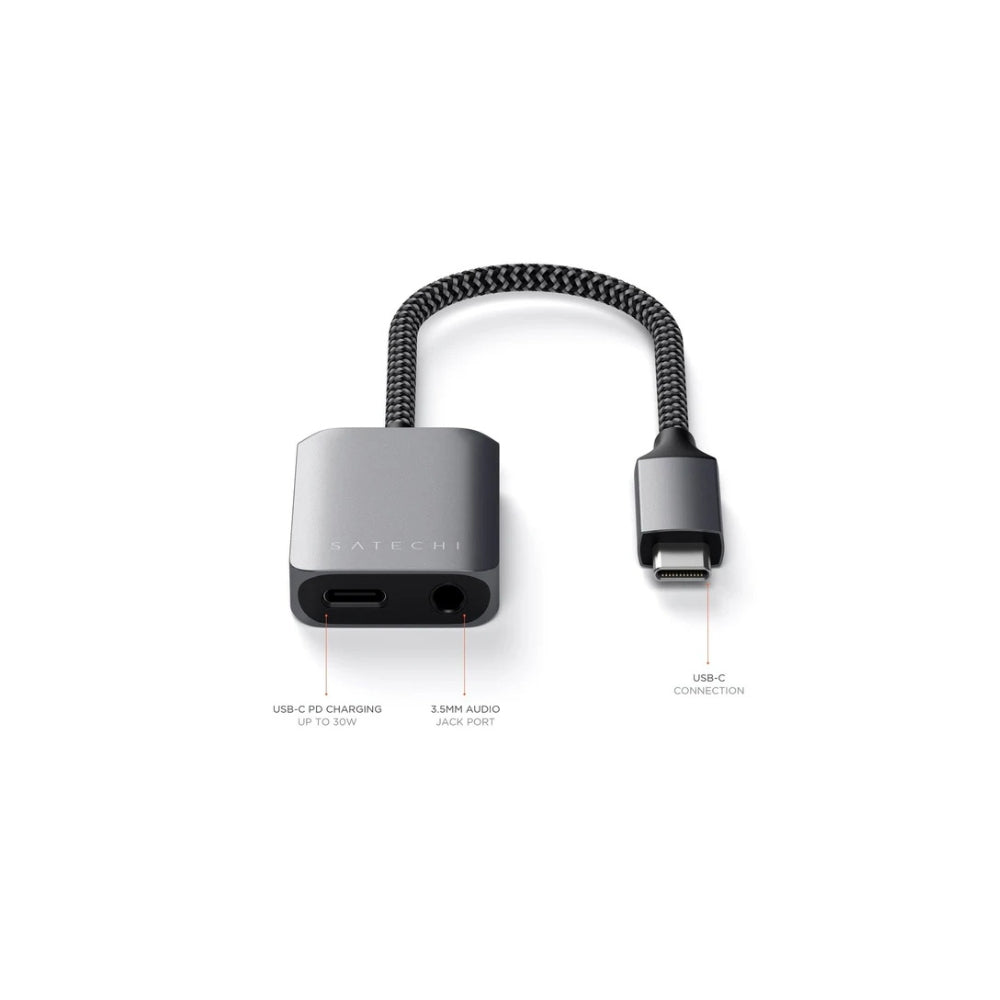 Satechi Adapter USB-C till 3.5 mm/USB-C PD