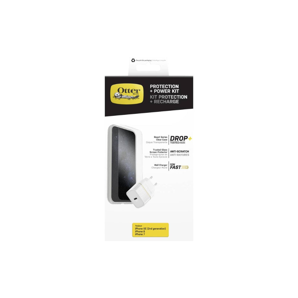 Otterbox - iPhone SE/7/8 - React skal - Trusted Glass - USB-C laddare