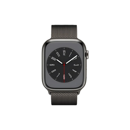 Apple Watch Series 8 - GPS + Cellular - 45mm - Grafit Rostfri Stålboett - Grafit Milanesisk loop