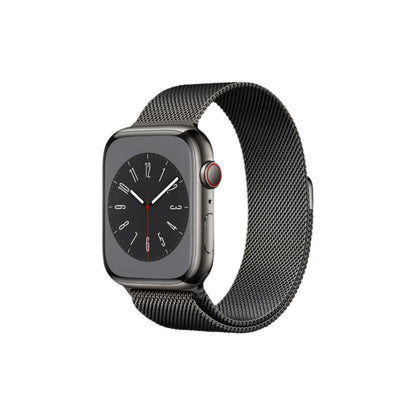 Apple Watch Series 8 - GPS + Cellular - 45mm - Grafit Rostfri Stålboett - Grafit Milanesisk loop