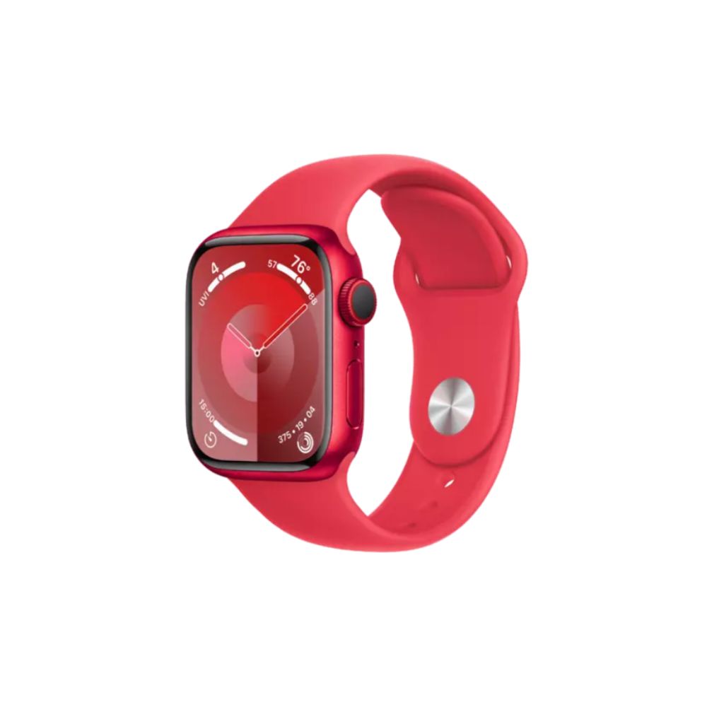 Apple Watch Series 9 - GPS - 41mm - Röd aluminiumboett - Rött Sportband S/M