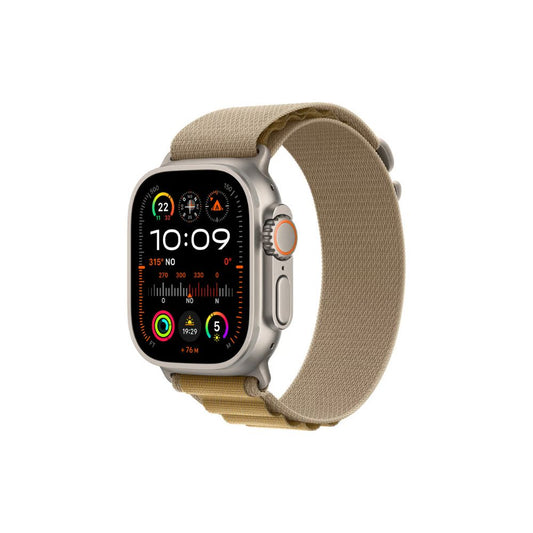 Apple Watch Ultra 2 - GPS + Cellular - 49mm Natural Titan Brun Alpine Loop - L